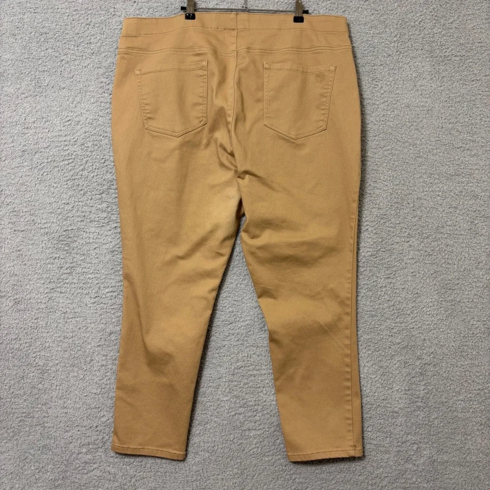 Comfort Stretch Pull On Skinny Pants Casual Work Minimalist Size 2X‎ Camel Tan